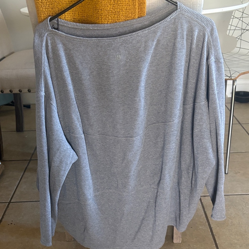 Light Blue Ribbed Knit Pullover Sweater - Picture 3 of 5